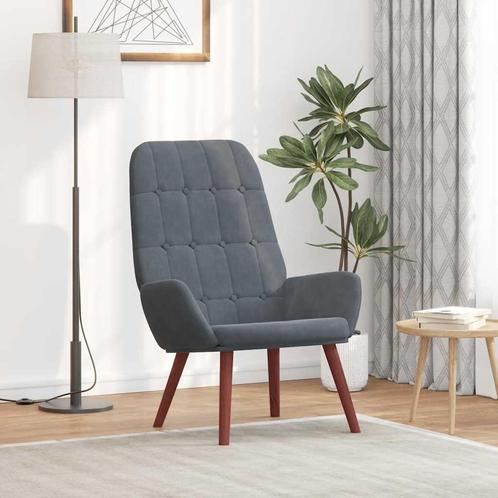 vidaXL Relaxstoel fluweel donkergrijs, Huis en Inrichting, Fauteuils, Nieuw, Verzenden