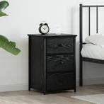 vidaXL Zwart Eiken Nachtkastje Zwart Eiken MDF, Metaal, Huis en Inrichting, Slaapkamer | Nachtkastjes, Verzenden, Nieuw
