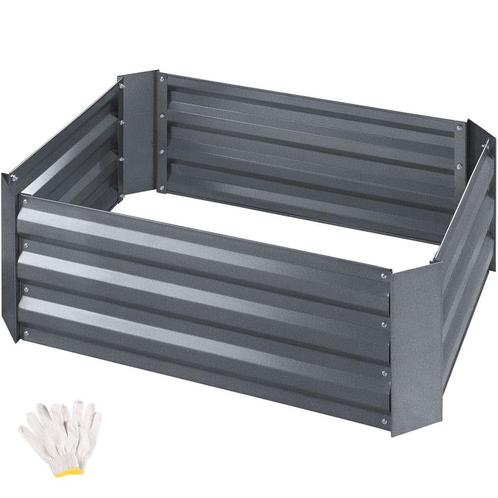 tectake Hoge plantenbak Valeriana 140l verzinkt 80x60x30cm -, Tuin en Terras, Bloembakken en Plantenbakken, Verzenden