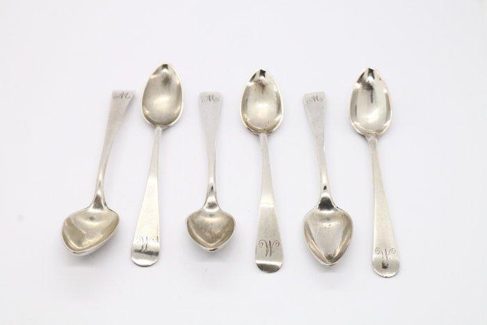 Lepel (6) - .800 zilver - theelepels, Antiek en Kunst, Antiek | Zilver en Goud