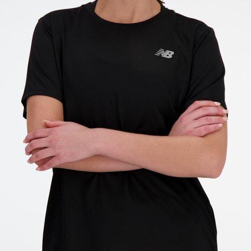 New Balance Short Sleeve Dames Sportshirt - Zwart - Maat M, Kleding | Heren, Sportkleding, Nieuw, Verzenden