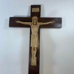 Art Deco Crucifix - Groot elegant Art Deco houten kruis met
