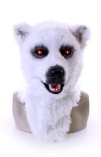 Masker IJsbeer Lichtgevende Ogen en Bewegende Mond Witte Bee, Ophalen of Verzenden, Nieuw