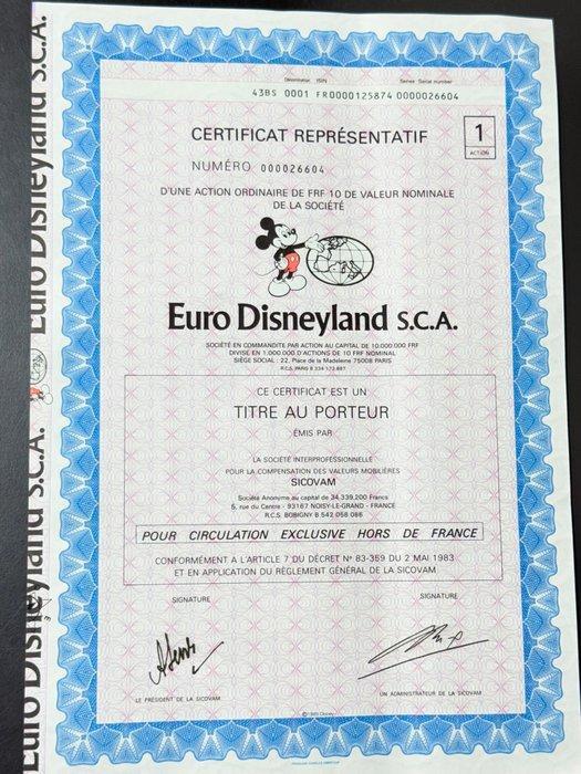 Euro Disneyland S.C.A. (Euro Disney) - 1 Aandelencertificaat, Collections, Disney