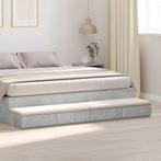 vidaXL Bedlades met lade Beton Grijs 180 x 36,5 x 16,5 cm, Verzenden