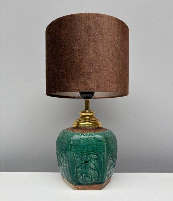 Lampe de table - Laiton, Faïence, Antiquités & Art, Art | Objets design