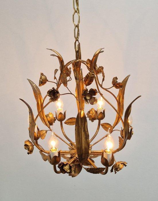 Vergulde Bloemen Chandelier - Lustre - Livraison gratuite -, Antiek en Kunst, Curiosa en Brocante