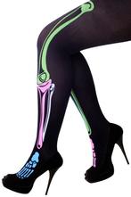 Zwarte Skelet Panty UV Neon XS-S-M Botten Regenboog Day Of T, Kleding | Dames, Nieuw, Ophalen of Verzenden