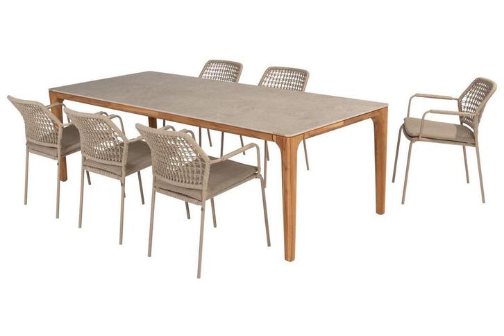 Taste by 4 Seasons Barista tuinset latte met Liam teak, Tuin en Terras, Tuinsets en Loungesets