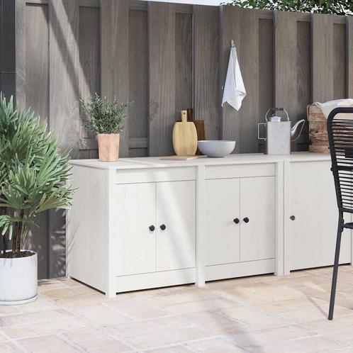 vidaXL Keuken Kast met plank Wit 106 x 55 x 64 cm Massief, Huis en Inrichting, Kasten | Overige, Nieuw, Verzenden
