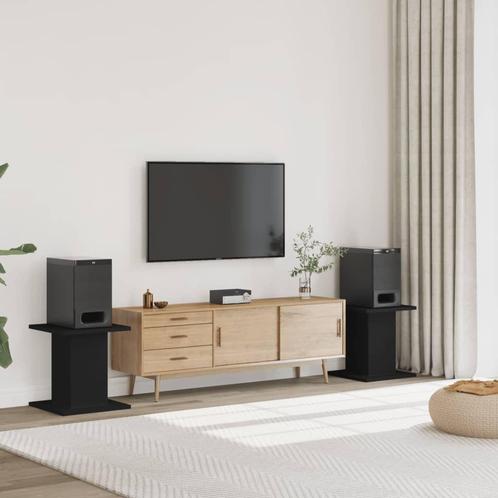 vidaXL Speakerstandaards 2 st 30x30x40 cm bewerkt hout zwart, Audio, Tv en Foto, Luidsprekerboxen, Nieuw, Verzenden