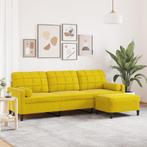 vidaXL 3-zitsbank met voetenbank 210 cm fluweel geel, Verzenden, Nieuw