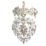 Zonder Minimumprijs - Hanger - 18 karaat Geel goud, Zilver -, Handtassen en Accessoires, Antieke sieraden