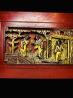 Grand Panneau en bois doré - Chine - Dynastie Qing, Antiquités & Art