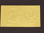 België - Ongetande vergulde gouden zegel Hommage Eddy Merckx, Postzegels en Munten, Gestempeld