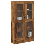 vidaXL Hoge kast 82,5x30,5x150 cm bewerkt hout oud, Verzenden