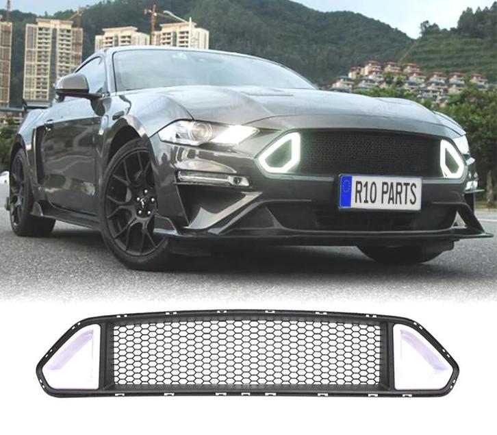 CALANDRE SUPÉRIEURE AVANT AVEC FEU DE JOUR LED BLANC DRL POU, Auto-onderdelen, Carrosserie, Verzenden