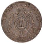 France. Napoléon III. 5 Francs 1867-A, Paris (Sans prix de, Postzegels en Munten