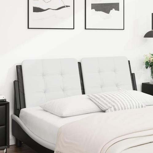 vidaXL Hoofdbordkussen 140 cm kunstleer wit en zwart, Huis en Inrichting, Slaapkamer | Bedden, Nieuw, Verzenden