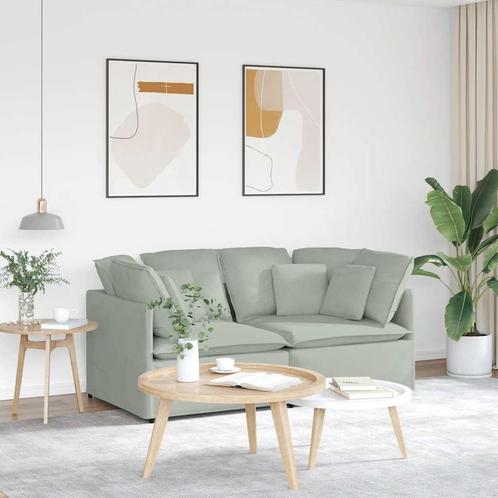 vidaXL Modulaire bank met kussens fluweel lichtgrijs, Huis en Inrichting, Zetels | Zetels, Nieuw, Verzenden