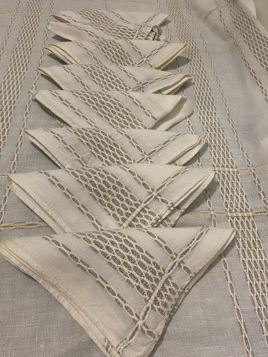 De Witte Lietaer - Grote tafelkleed en gehaakte vintage, Antiek en Kunst, Antiek | Meubels | Tafels
