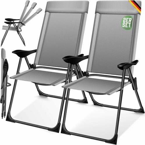 Set van 2 x tuinstoelen - verstelbaar -ergonomisch, Tuin en Terras, Tuinsets en Loungesets, Verzenden