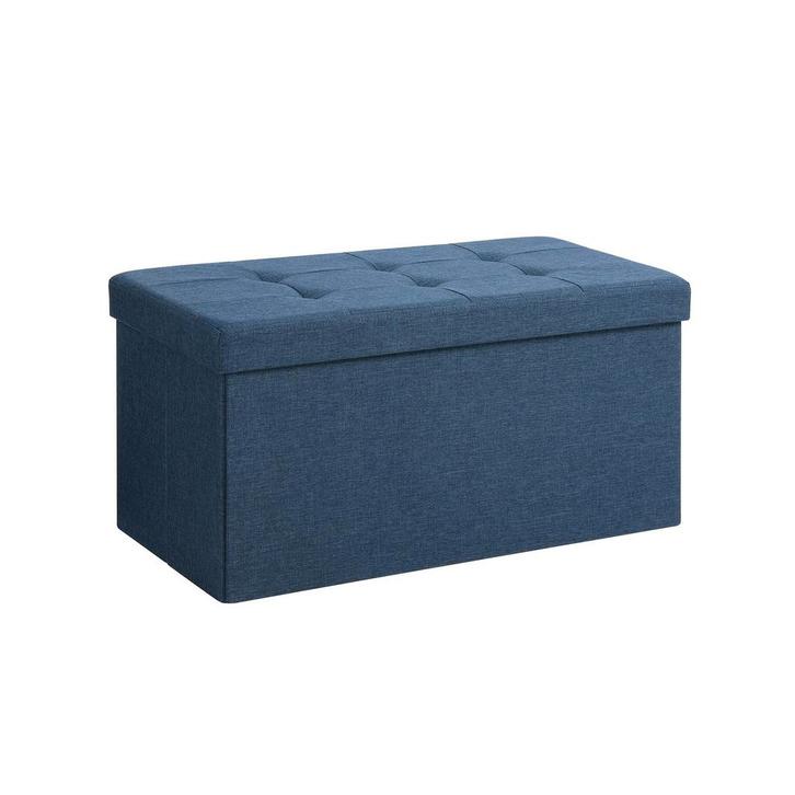 Imitatie Linnen Bank Donkerblauw | OP = OP | 80L Opslag, Tuin en Terras, Tuinbanken, Nieuw, Verzenden