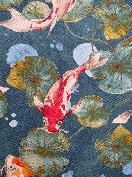 Koi & Ninfee Beperkte oplage! Exclusief doek met, Antiek en Kunst, Antiek | Tapijten, Tafelkleden en Textiel