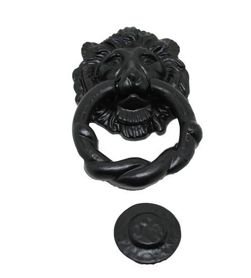 Deurklopper leeuwenkop, ijzer zwart, Doe-het-zelf en Bouw, Hang- en Sluitwerk, Ophalen of Verzenden