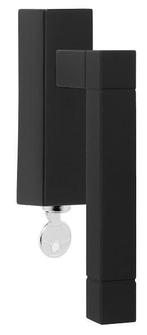 Draaikiepgarnituur SQUARE JB100DKLOCK links mat zwart, Nieuw, Overige materialen, Klink of Kruk