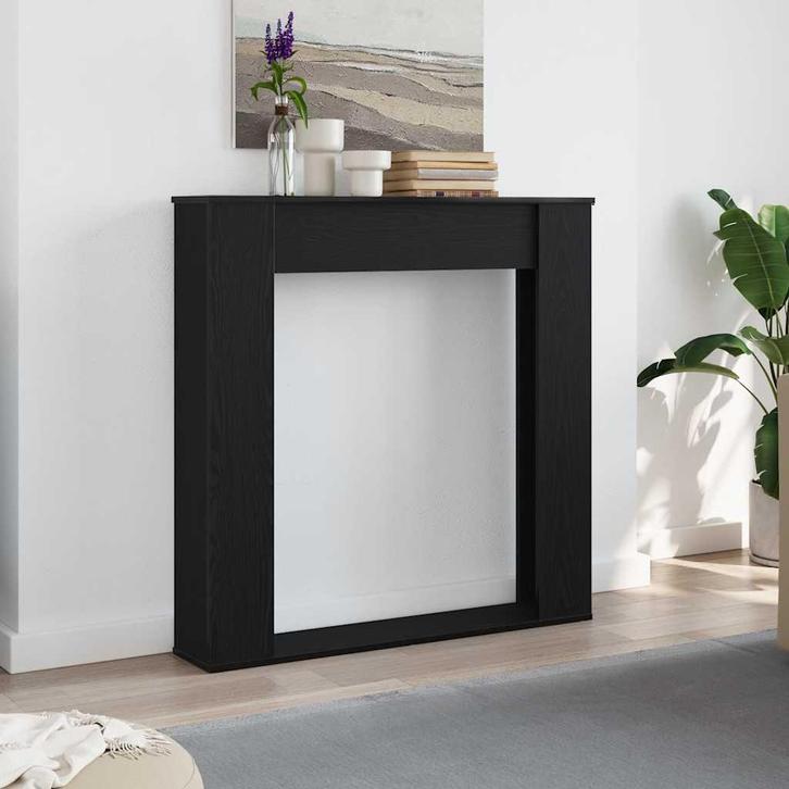 vidaXL Haardombouw Zwarte Eiken 100x20x100 cm Technisch Hout, Huis en Inrichting, Kachels, Nieuw, Verzenden