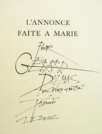 Signé ; Pierre-Yves Trémois / Paul Claudel - LAnnonce