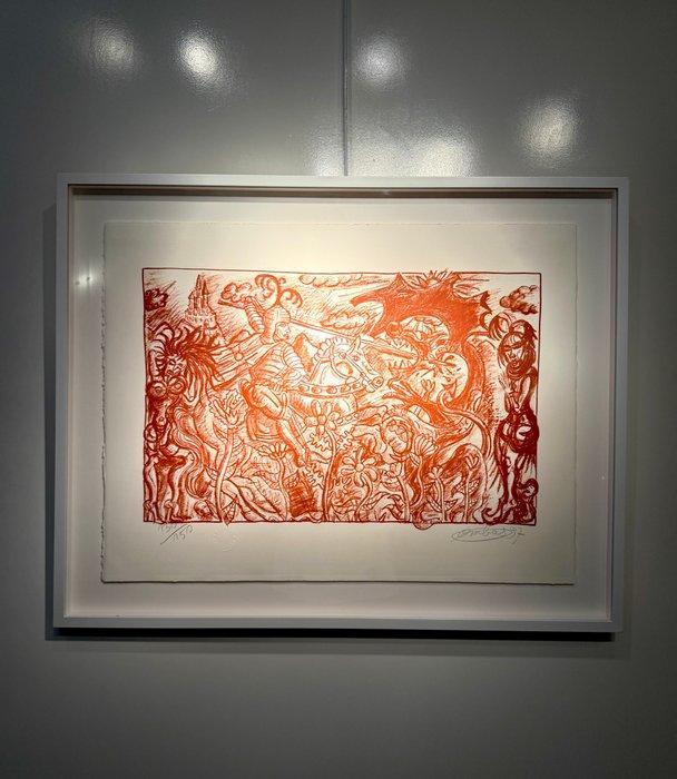 Robert Combas (1957) - Saint Georges tout seul et le dragon, Antiek en Kunst, Antiek | Overige Antiek