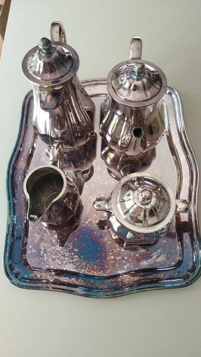 Wiskemann - Koffie- en theeservies (5) - Metaal, Gepolijst, Antiek en Kunst, Antiek | Meubels | Tafels