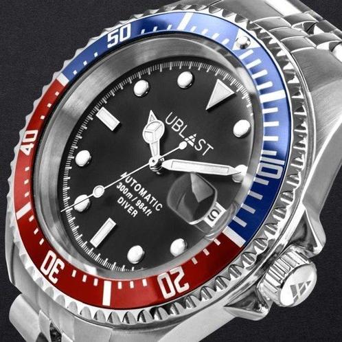 Ublast - Diver 30 ATM - UB3D4411BBR - Jubilee Straps - Heren, Handtassen en Accessoires, Horloges | Heren