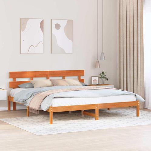 vidaXL Bedframe Bruin 180 x 200 cm Massief grenenhout, Huis en Inrichting, Slaapkamer | Bedden, Nieuw, Verzenden