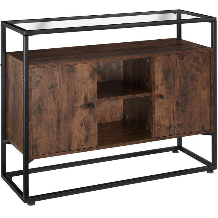 tectake Wandkast Oldham 100x38x80,5cm - Industrieel hout don, Huis en Inrichting, Kasten | Wandmeubels, Verzenden