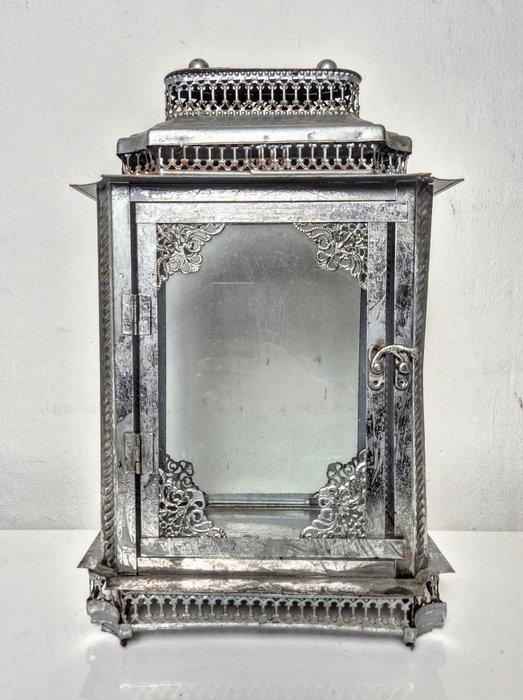 Lantaarn - Zeldzame Lantaarn Kandelaar - 40 cm - Glas,, Antiek en Kunst, Curiosa en Brocante