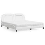 vidaXL Bed Viana met matras kunstleer wit 180x200 cm, Verzenden