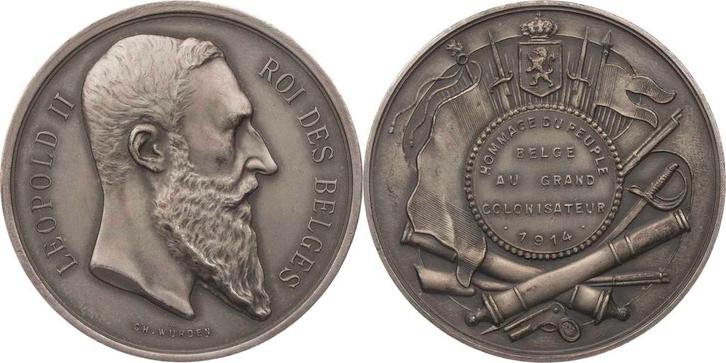 Medaille 1914 Leopold Ii Koenig von Belgie / ( v Ch Wuerd..., Postzegels en Munten, Penningen en Medailles, Verzenden