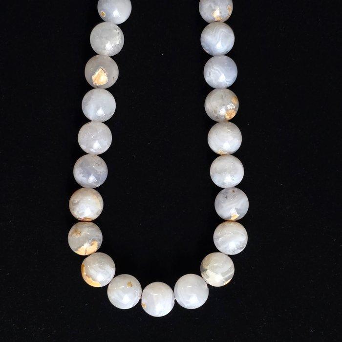 Natuurlijk calcedonio diadeem in blauw/grijs met een lichte, Verzamelen, Mineralen en Fossielen