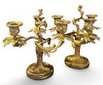 Candélabre (2) - Bronze doré - Louis XV rocaille, Antiquités & Art