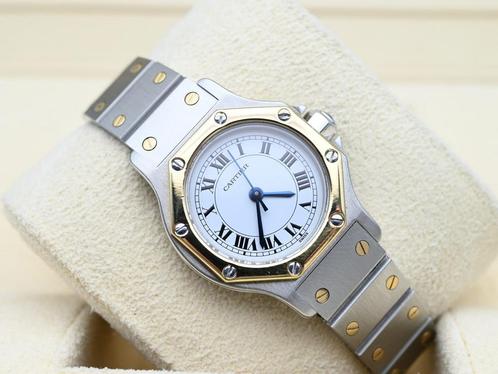 Cartier Santos Ref. 0907 Year 2000s (Box), Handtassen en Accessoires, Horloges | Dames, Goud, Zo goed als nieuw, Goud, Overige merken