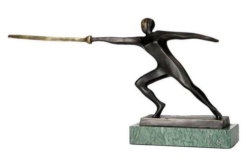 Figurine - swordplay - Bronze, Marbre, Antiek en Kunst, Kunst | Designobjecten
