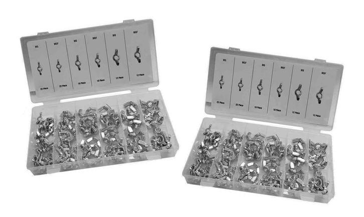 Set van 200 vleugelmoeren (mix assortiment M5-M8, M5F-M8F), Doe-het-zelf en Bouw, Gereedschap | Overige machines, Nieuw, Verzenden