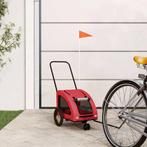 vidaXL Hondenfietstrailer oxford stof en ijzer rood, Dieren en Toebehoren, Verzenden, Nieuw