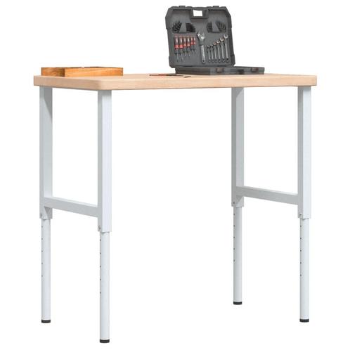 vidaXL Werkbank rechthoekig 100x60x(73-99,5) cm massief, Doe-het-zelf en Bouw, Werkbanken, Nieuw, Verzenden