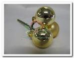 Kerstballen 3 stuks. 25mm op steker goud Kerstbal 3 cm.