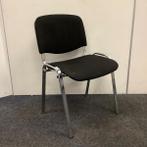 Vergaderstoel / Stapelstoel, zwarte stoffering - chroom