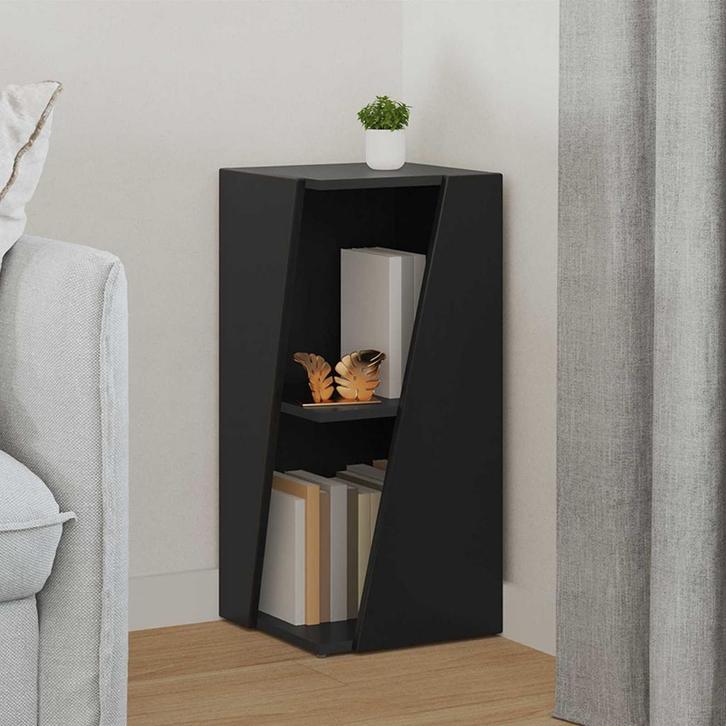 vidaXL Zijplank Zwart 33 x 32 x 70,5 cm Bewerkt hout, Huis en Inrichting, Kasten | Boekenkasten, Nieuw, Verzenden